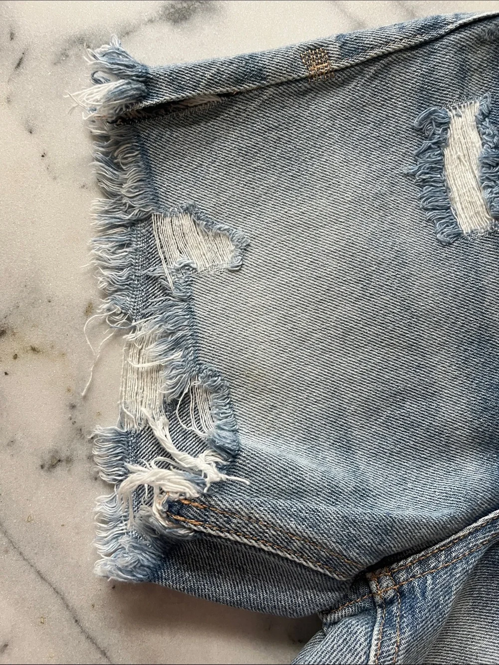 Free People distressed denim shorts